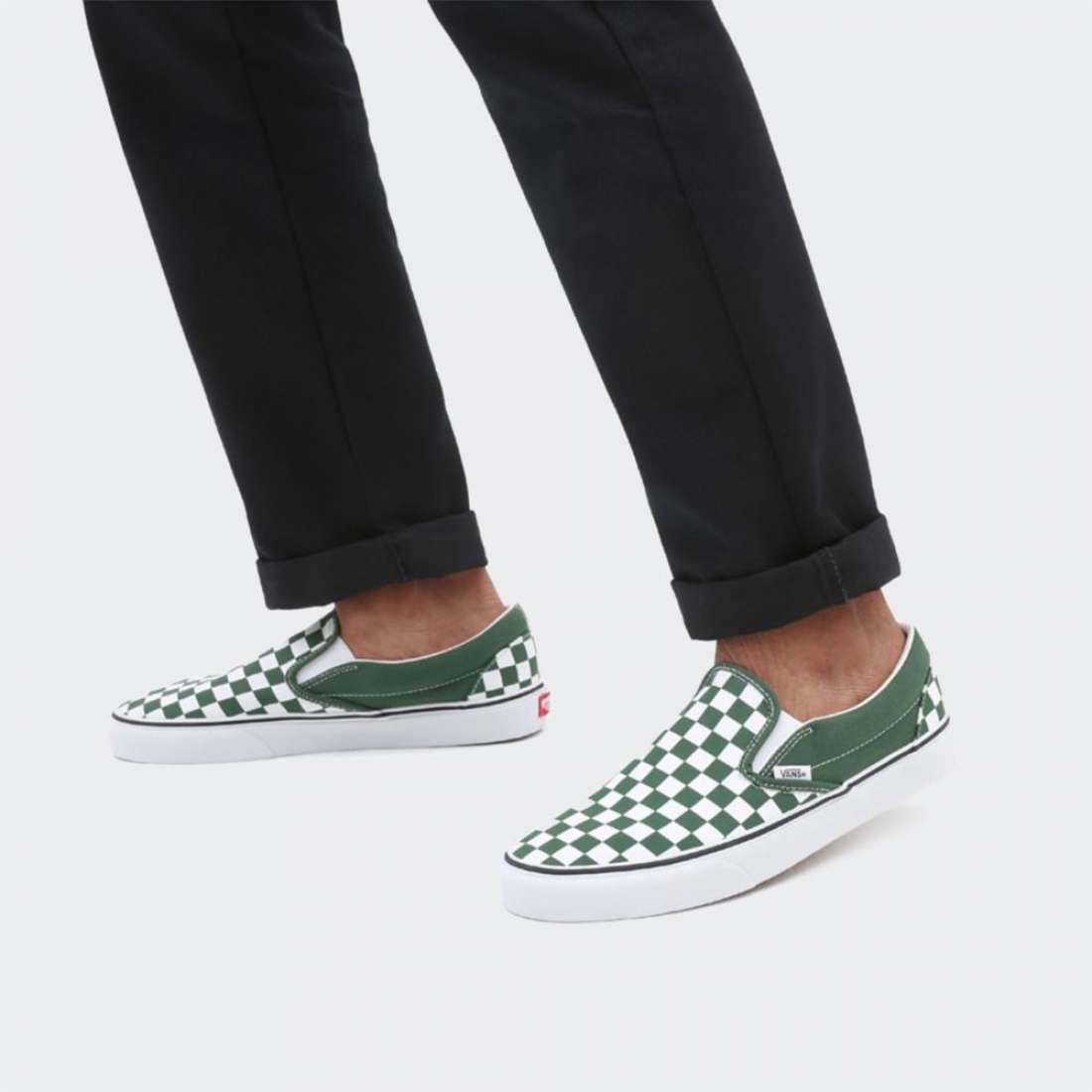 VANS SLIP-ON CHEKERBOARD/GREENER PASTU