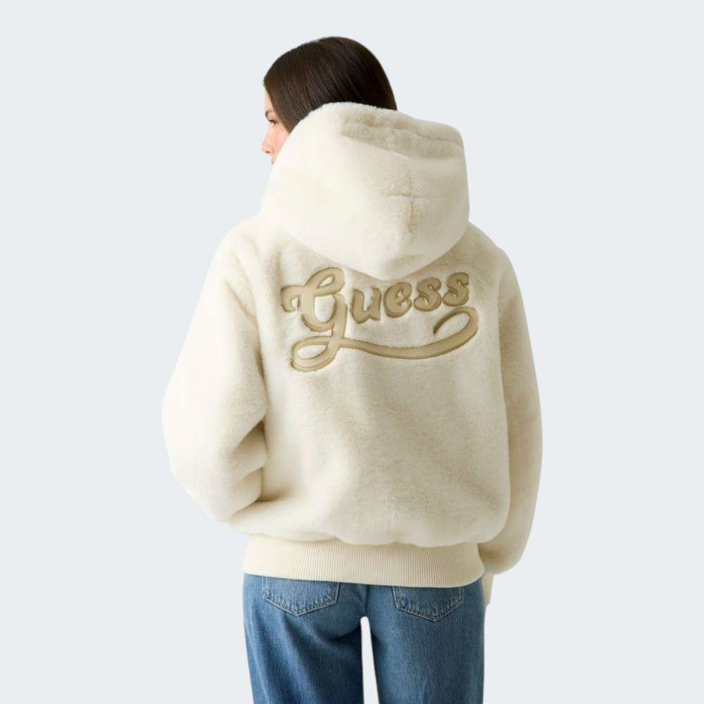 BLUSAO GUESS LUCREZIA FAUX FUR LOGO