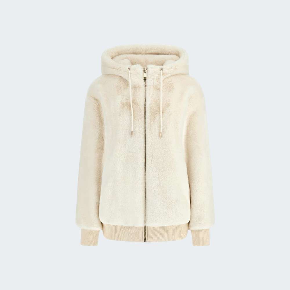 BLUSAO GUESS LUCREZIA FAUX FUR LOGO