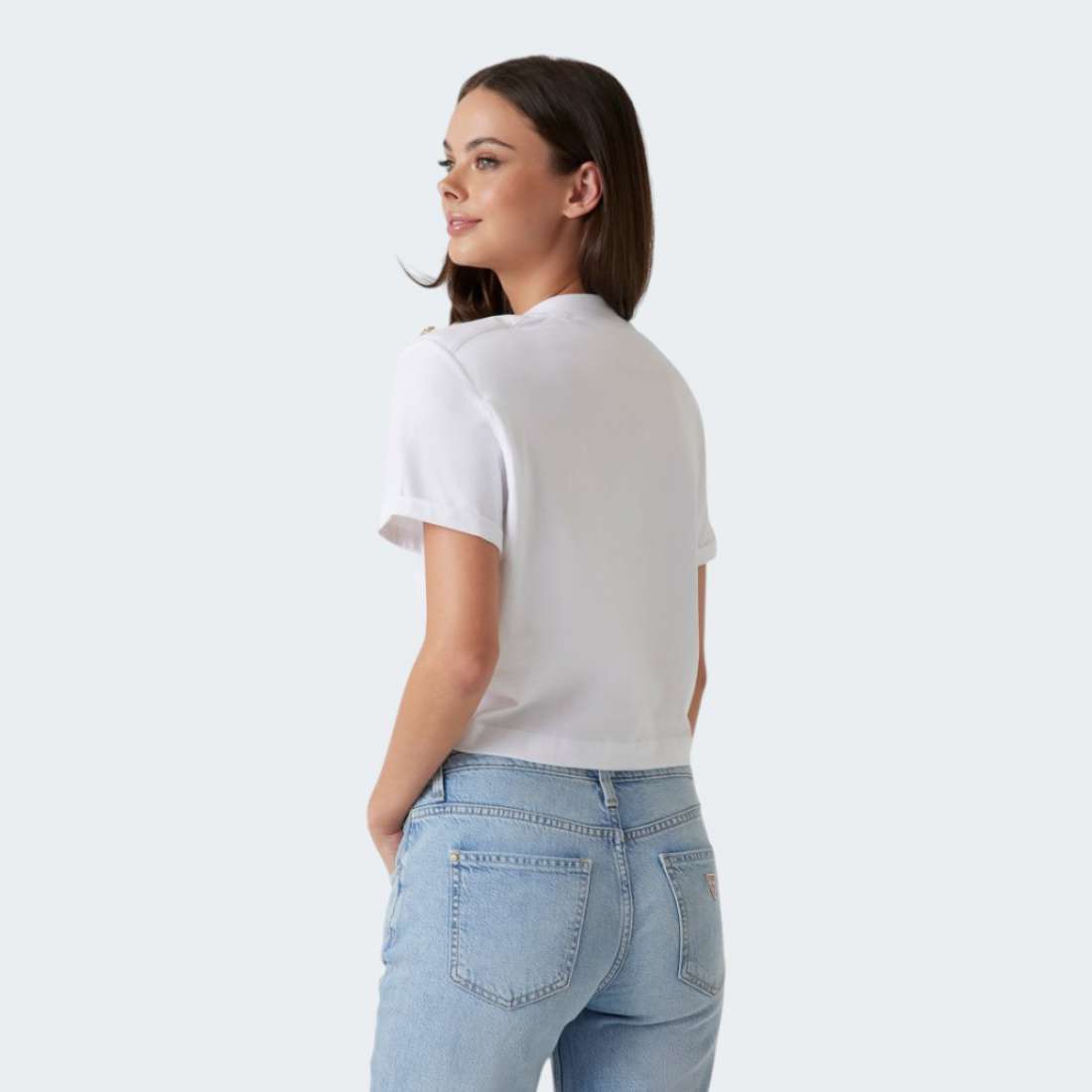 T-SHIRT GUESS CN SS CROPPED WASHED OGO G011