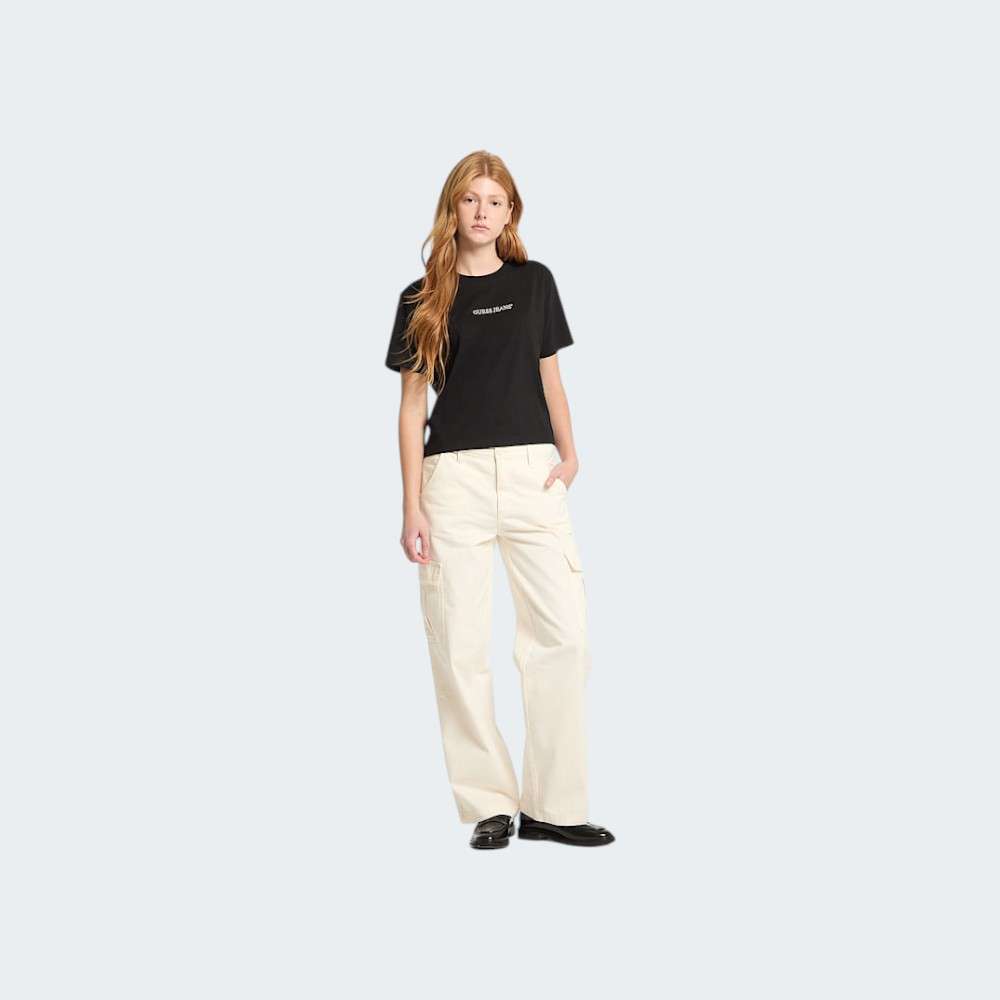 T-SHIRT GUESS GJ SS CN BOXY EMBRO LOGO JBLK