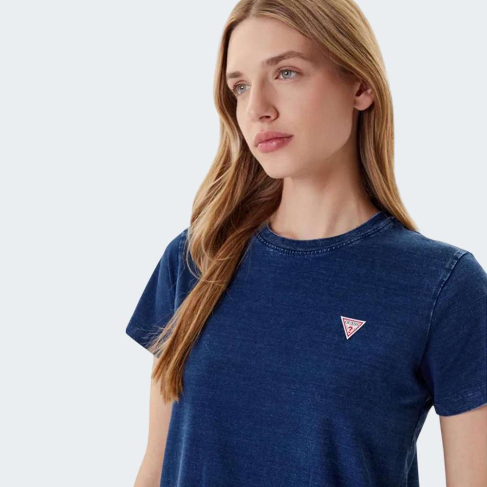 TSHIRT GUESS GJ SS CN REG INDIGO TRAINGLE
