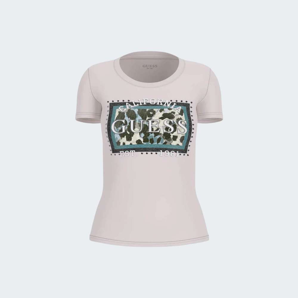 TSHIRT GUESS CN SS ANIMALIER BOXY PRINT