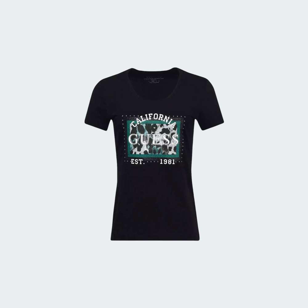 TSHIRT GUESS CN SS ANIMALIER BOXY PRINT