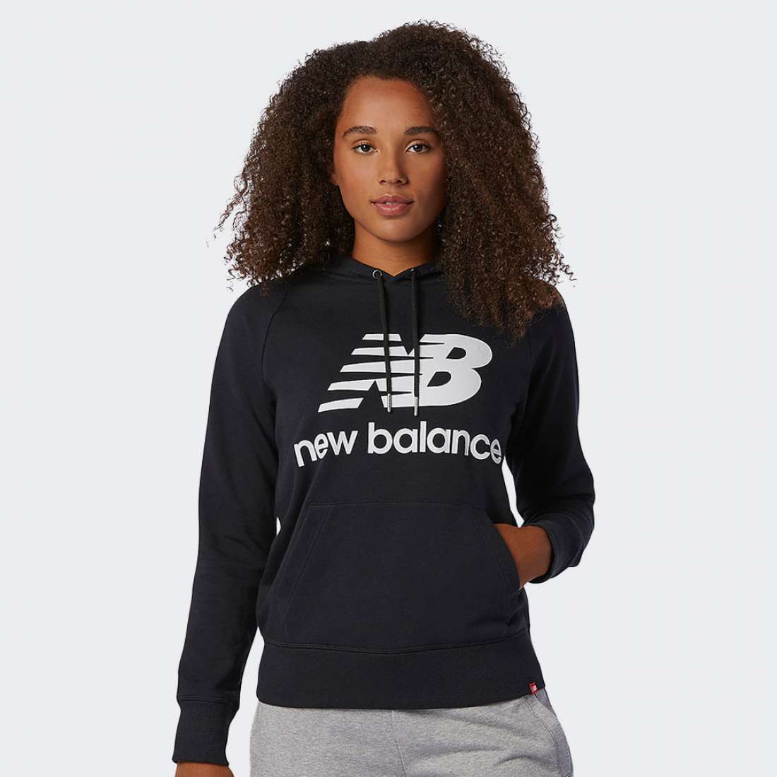 HOODIE NEW BALANCE ESSENTIALS STACKED LOGO BK