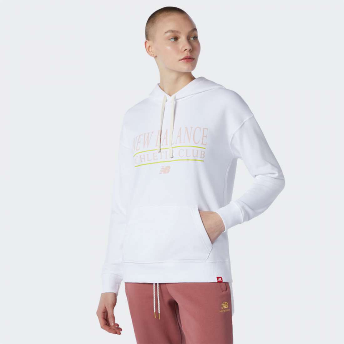 HOODIE NEW BALANCE ESSENTIALS ATHLETICS CLUB WHITE