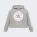 HOODIE CONVERSE CHUCK PATCH CROPPED DARK GREY HEATHER