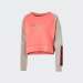 SWEATSHIRT FILA AHUVA CROPPED PINK GREY/MELANGE BLACK