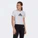 T-SHIRT ADIDAS SPORT CROPPED WHITE/BLACK