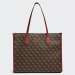 MALA GUESS SILVANA TOTE BROWN LOGO/MERLOT