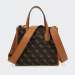 MALA GUESS SILVANA MINI BROWN LOGO/COGNAC