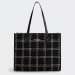 MALA GUESS SILVANA TWEED SHOPPER BLACK/WHITE