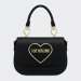 MALA LOVEMOSCHINO HEART PLAQUE HAND BAG NERO