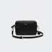 MALA LACOSTE DAILY CLASSIC COATED PIQUÉ CANVAS SQUARE ZIP SHOULDER BAG NOIR