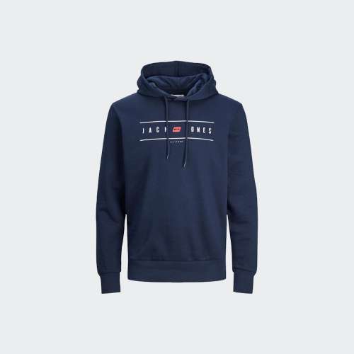 HOODIE JACK & JONES ELLIOT LOGO NAVY BLAZER