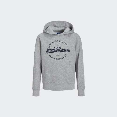 HOODIE JACK & JONES STANLI LIGHT GREY MELANGE