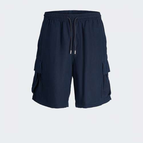 CALÇÕES JACK & JONES KARL NATE LINEN CARGO DARK NAVY