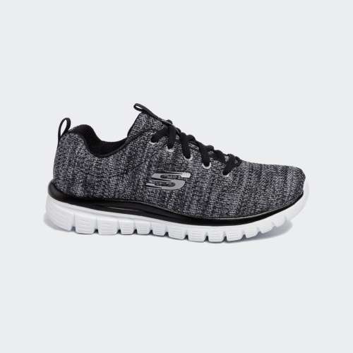 SKECHERS GRACEFUL BLACK/WHITE