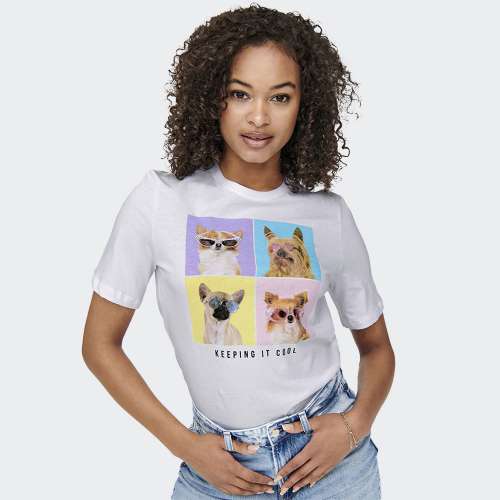 TSHIRT ONLY ONLDORTE WHITE SHINE