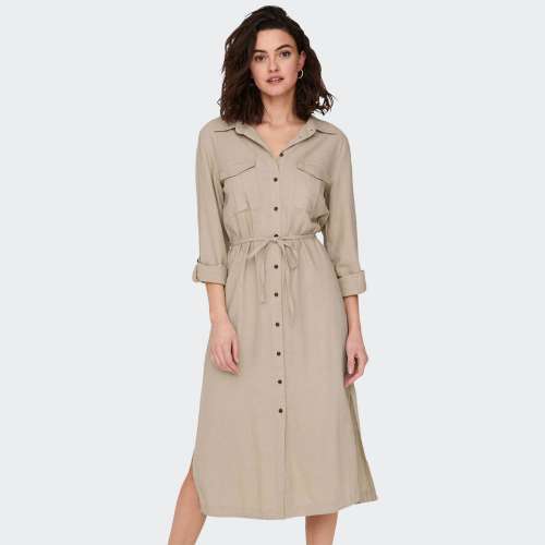 VESTIDO ONLY CARO OXFORD TAN