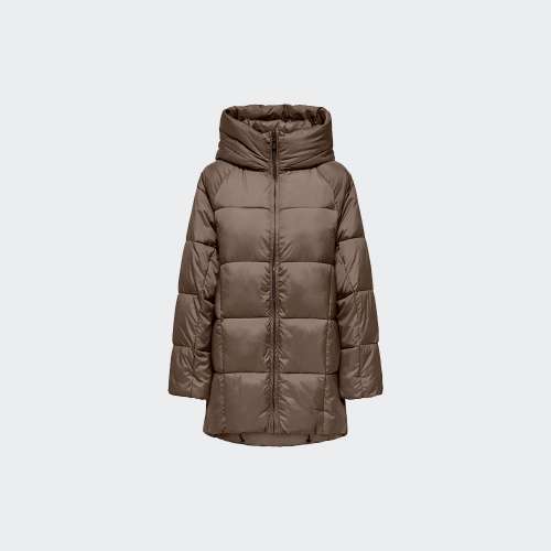 BLUSÃO ONLY ASTA OVERSIZE PUFFER WALNUT