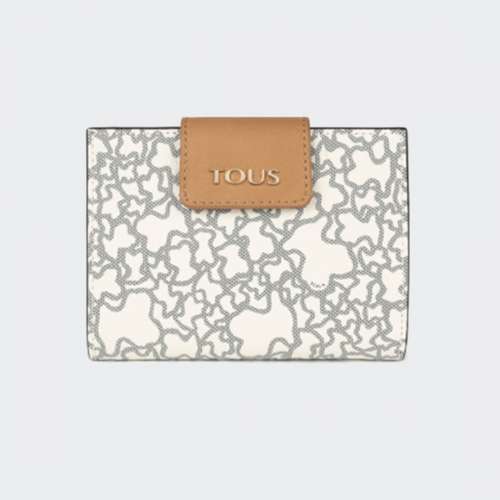 CARTEIRA TOUS KAOS MINI SMALL BEIGE-NEGRO