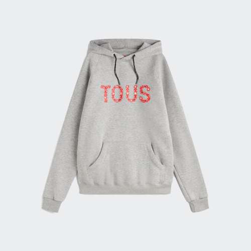 HOODIE TOUS LOGO GEMSTONES GRIS