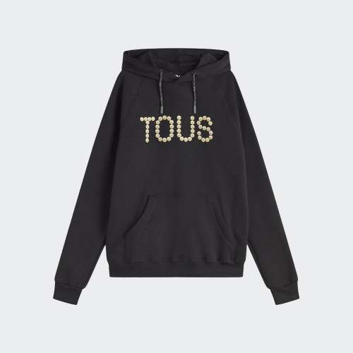 HOODIE TOUS LOGO PEARLS NEGRO