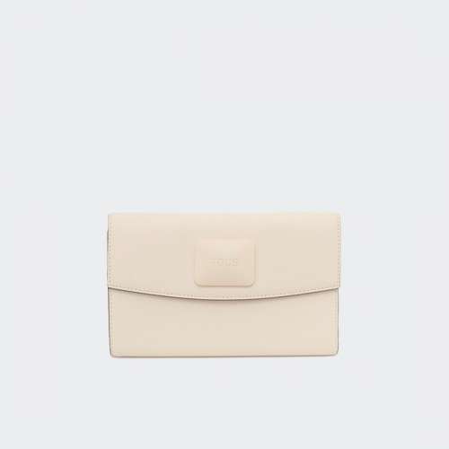 CARTEIRA TOUS L FLAP LUCIA BEIGE