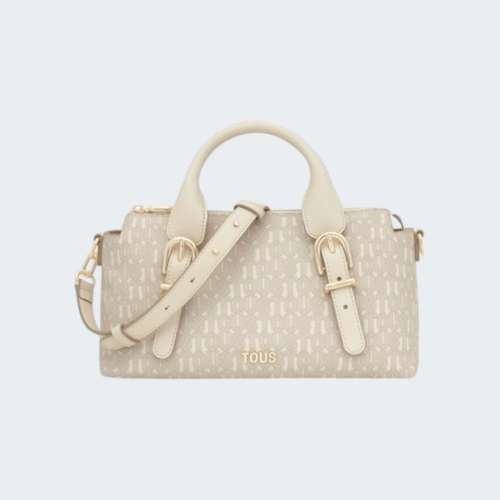 MALA TOUS BOWLING M BUCKLES SILHOUETTE BEIGE
