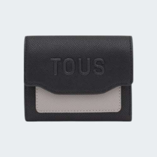 CARTEIRA TOUS AUDREE SAFFIANO NEGRO GRIS