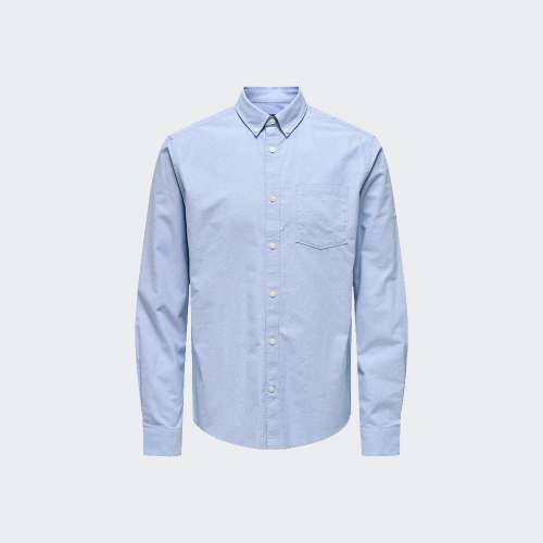 CAMISA ONLY & SONS NEIL OXFORD CASHMERE BLUE