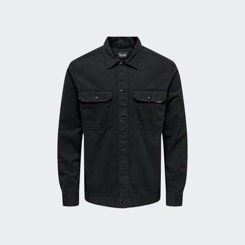 CAMISA ONLY & SONS SILVIO POCKET OVERSHIRT BLACK