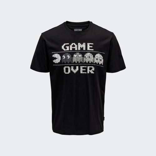 TSHIRT ONLY & SONS PACMAN BLACK