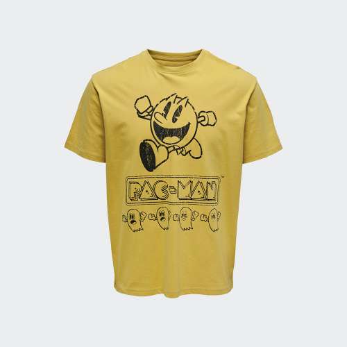 TSHIRT ONLY & SONS PACMAN OCHRE