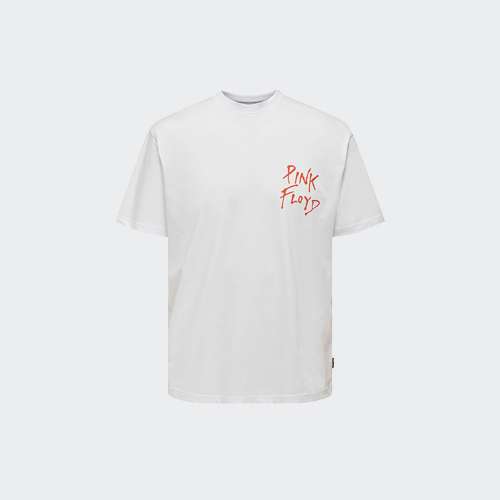 TSHIRT ONLY & SONS PINK FLOYD WHITE