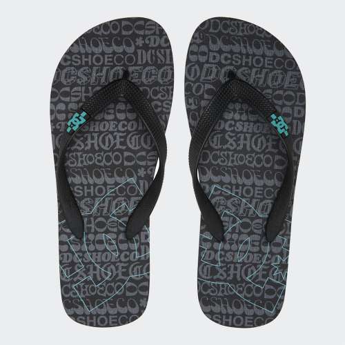 CHINELOS DC SPRAY BLACK/AQUA