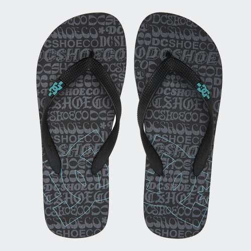 CHINELOS DC SPRAY BLACK/AQUA