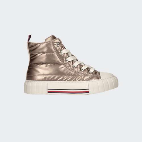 TOMMY HILFIGER LACE UP METALIC SNEAKER ROSE GOLD