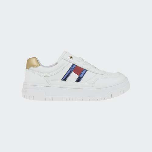 TOMMY HILFIGER FLAG LOW CUT LACE UP OFF WHITE/GOLD