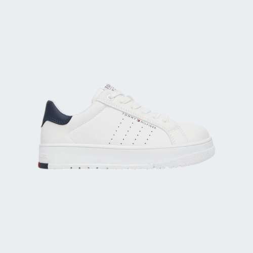 TOMMY HILFIGER LOW CUT LACE UP WHITE/BLUE