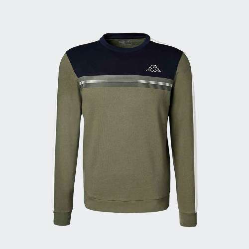 SWEATSHIRT KAPPA IRISSON ACTIVE GREEN LICHENE/BLUE DK/WHA