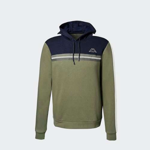 HOODIE KAPPA IMAGINE ACTIVE GREEN LICHENE/BLUE DK/WH