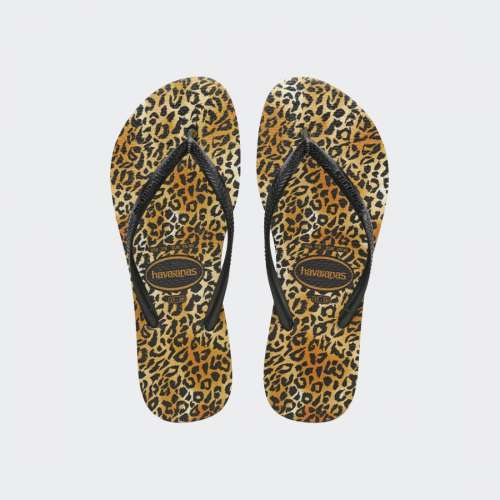 HAVAIANAS SLIM LEOPARD BLACK