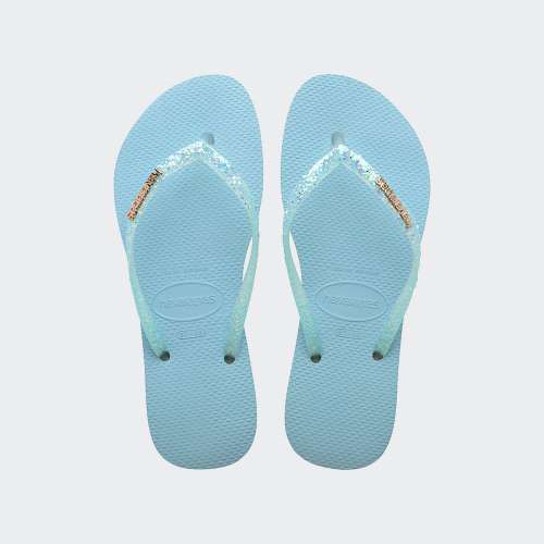 HAVAIANAS SLIM GLITTER FLOURISH NAUTICAL BLUE