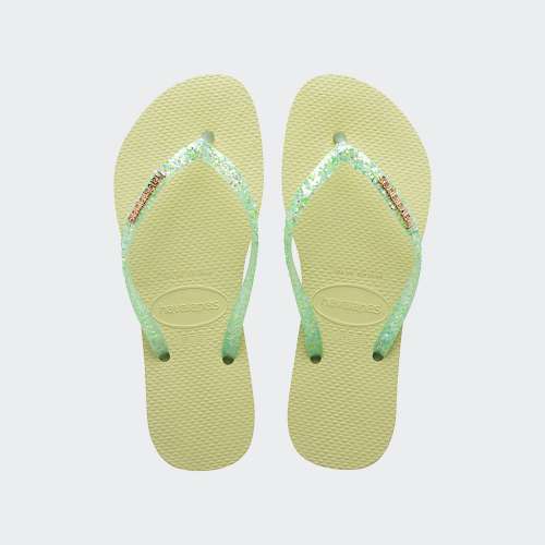 HAVAIANAS SLIM GLITTER FLOURISH GREEN GARDEN