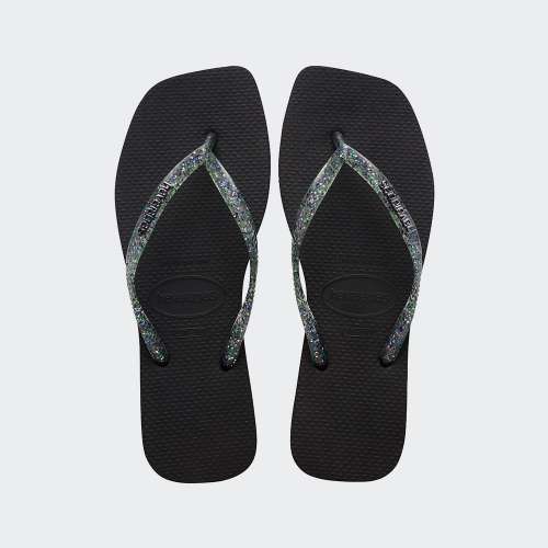 HAVAIANAS SQUARE LOGO METALLIC BLACK