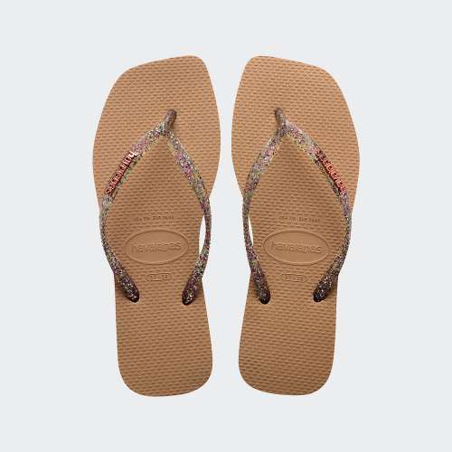 HAVAIANAS SQUARE LOGO METALLIC ROSE GOLD