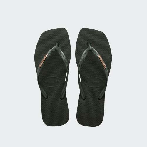 HAVAIANAS SQUARE LOGO METALLIC GREEN OLIVE