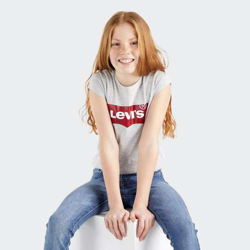 TSHIRT LEVI´S SS BATWING LIGHT GREY HEATHER/RED